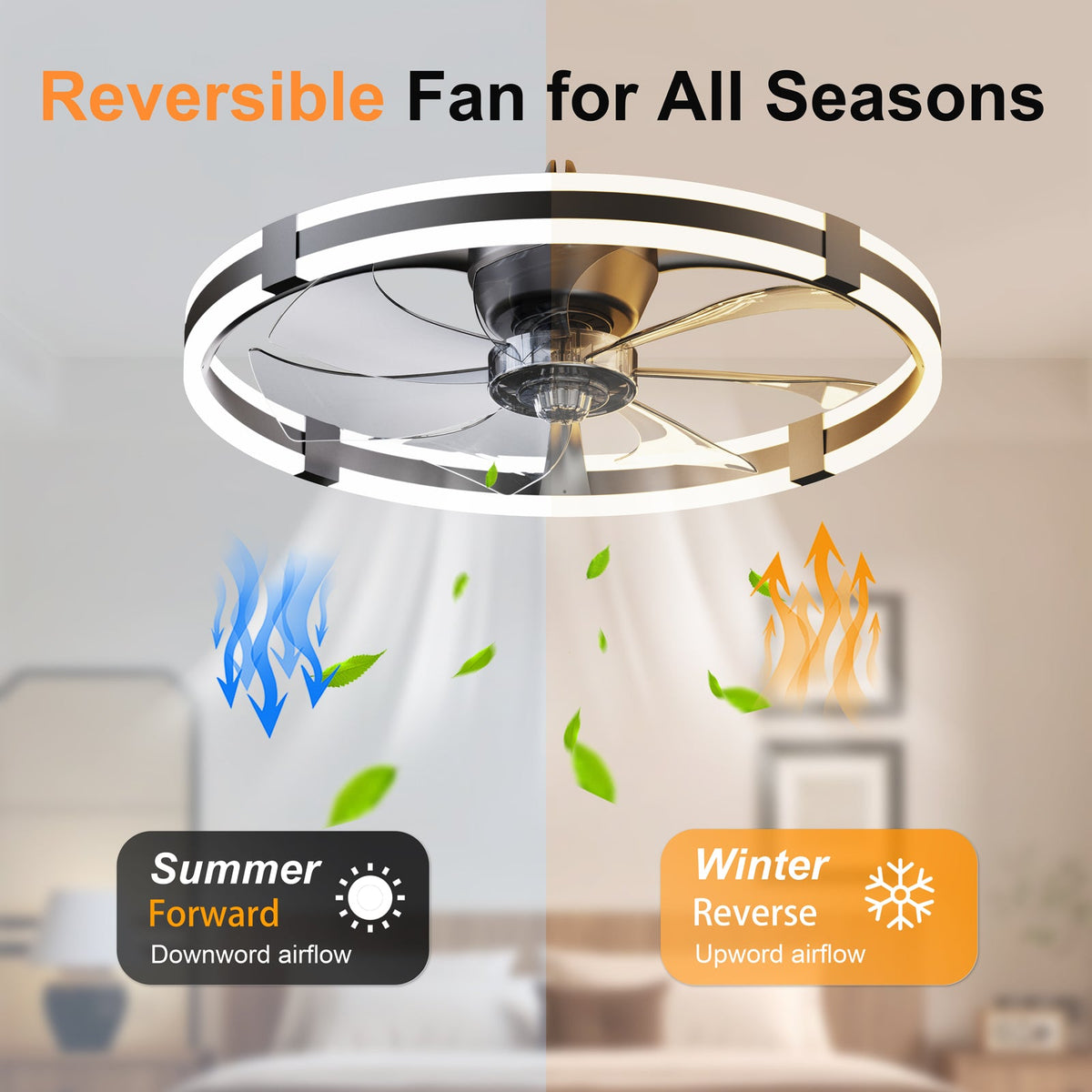 23.6'' LED Ceiling Fan Light Remote DC Motor