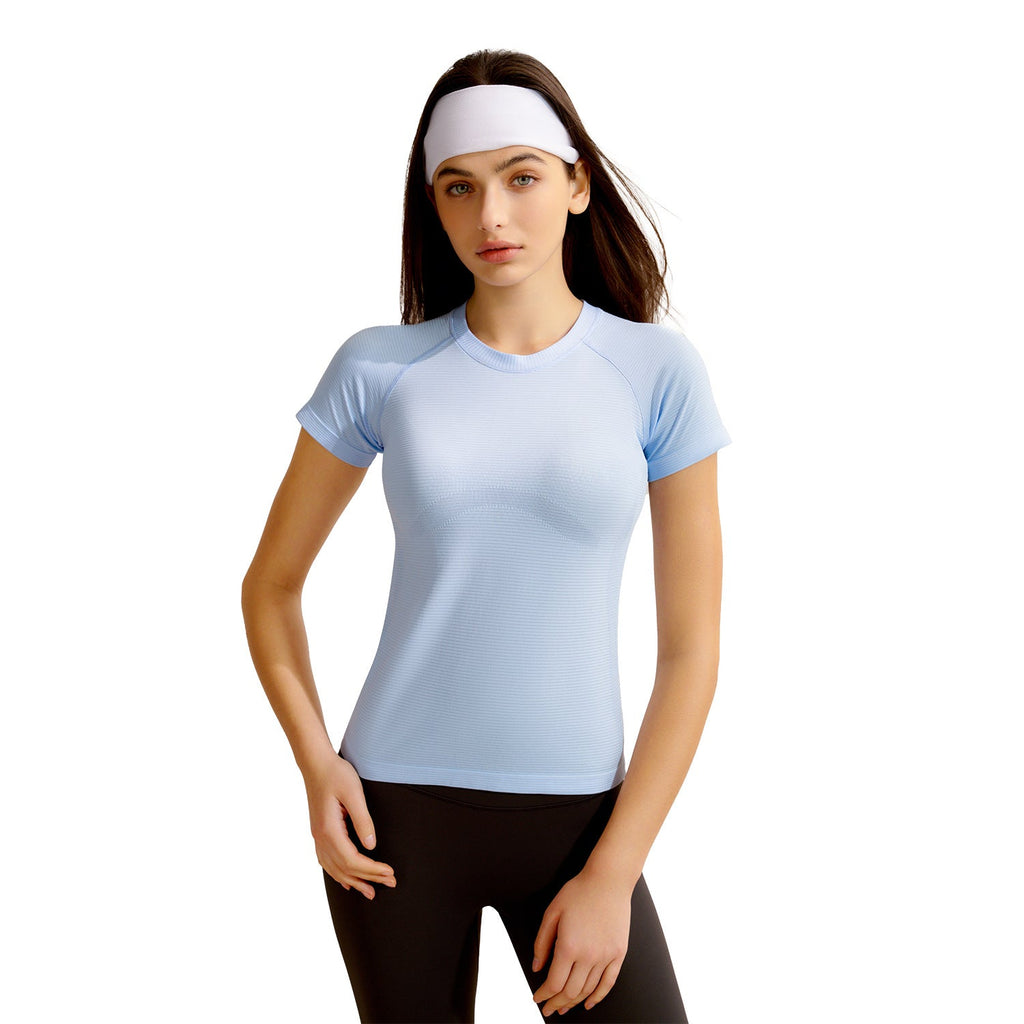 New Women's Short-Sleeve Yoga Top, Professional Pilates Training, Quick-Dry Running & Fitness Yoga Apparel