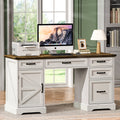 58" Farmhouse Executive Desk Modern Computer Desk