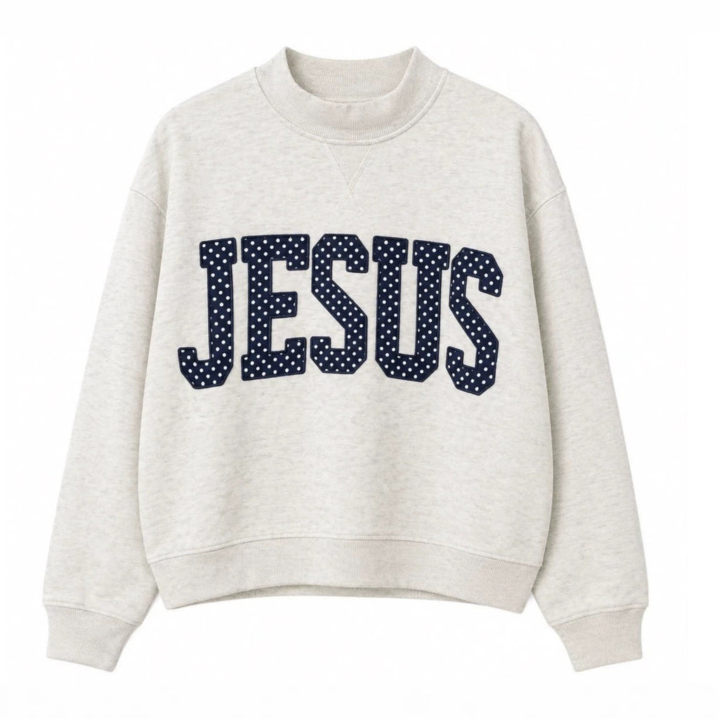 Women's Embroidered Letter Crewneck Long-sleeve Sweatshirt