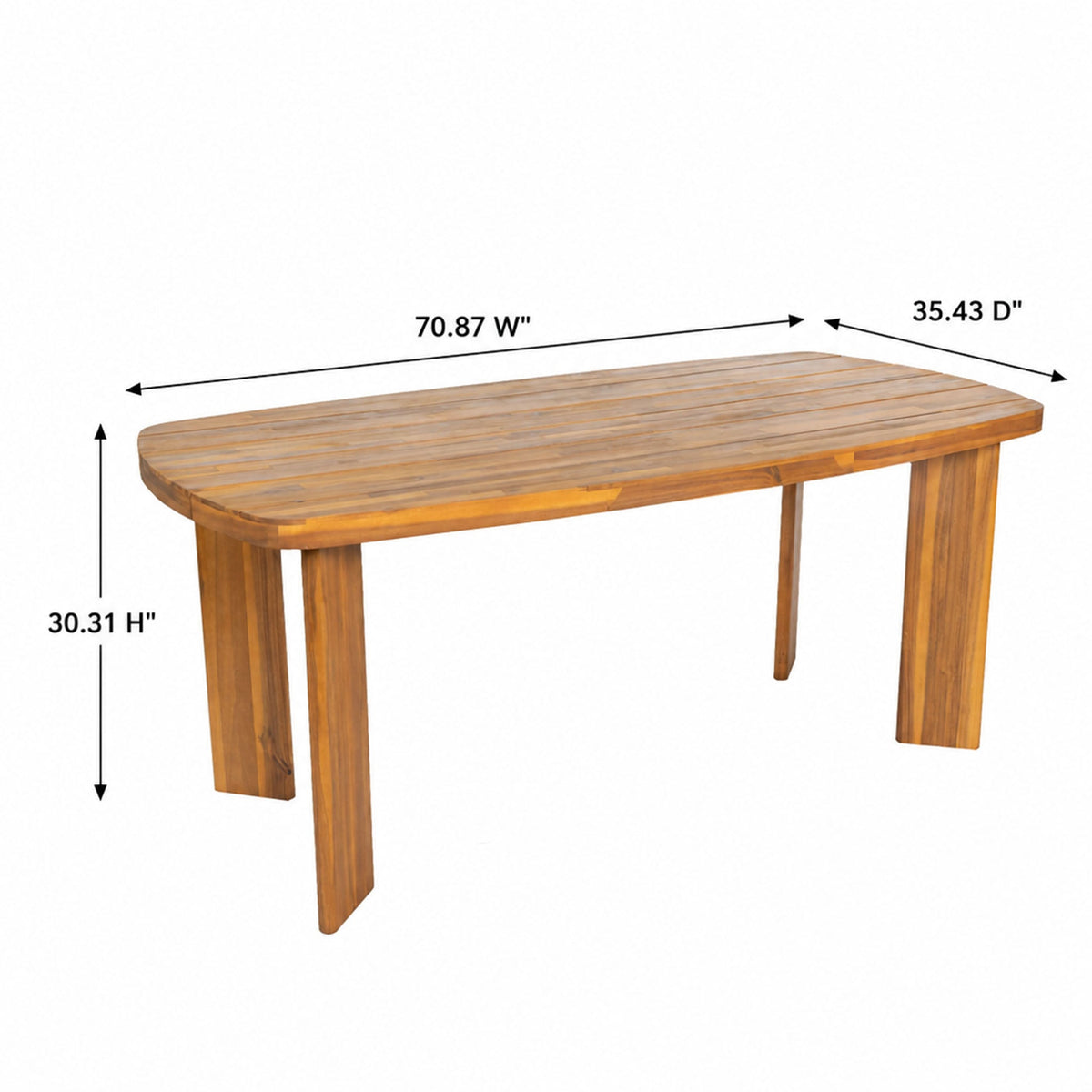 7-Piece Outdoor Patio Dining Set with Teak Finish