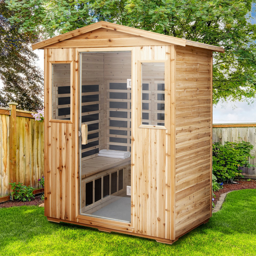 Four Person Far-Infrared Old Fir Outdoor Sauna Room