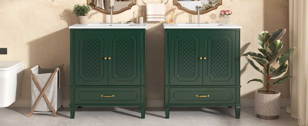 60" Bathroom Vanity with Double Sink Combo Set