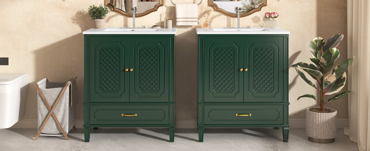 60" Bathroom Vanity with Double Sink Combo Set