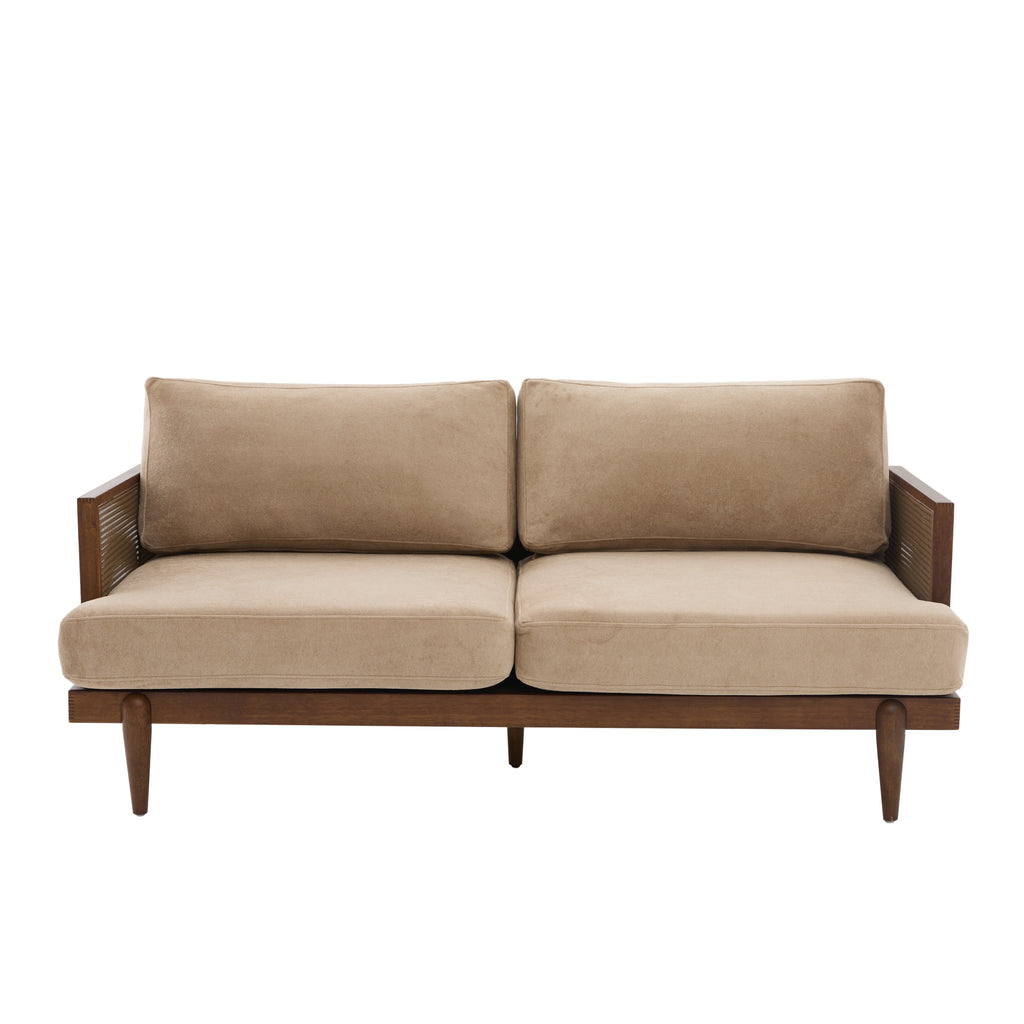 Emir 72" Square Arm 3-Seater Velvet Sofa