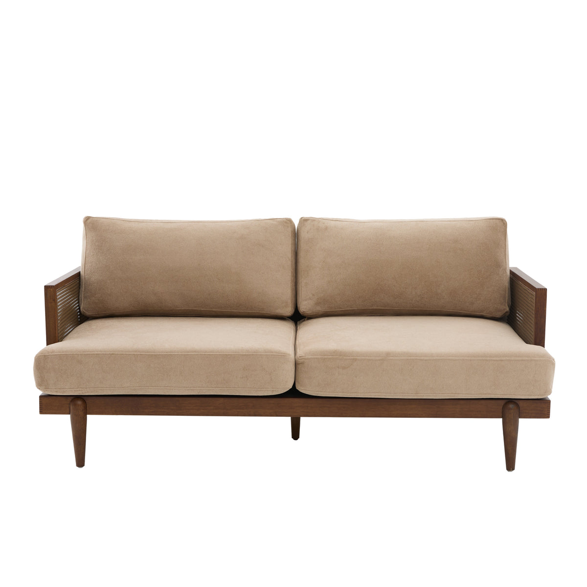 Emir 72" Square Arm 3-Seater Velvet Sofa
