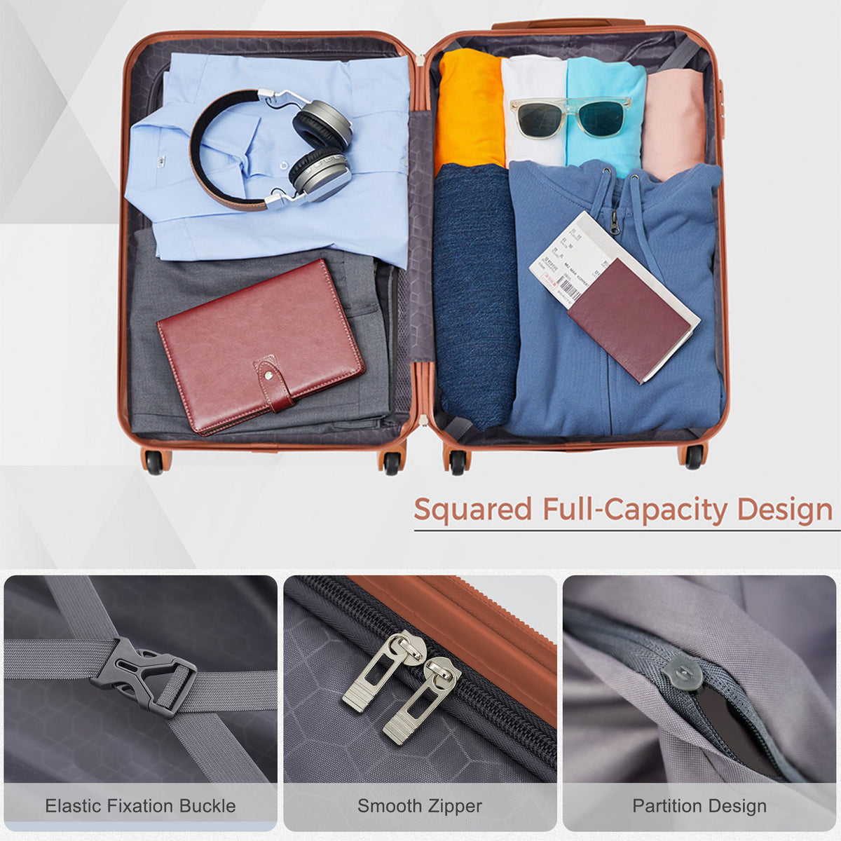 Premium ABS Hardshell 3-Piece Luggage Set