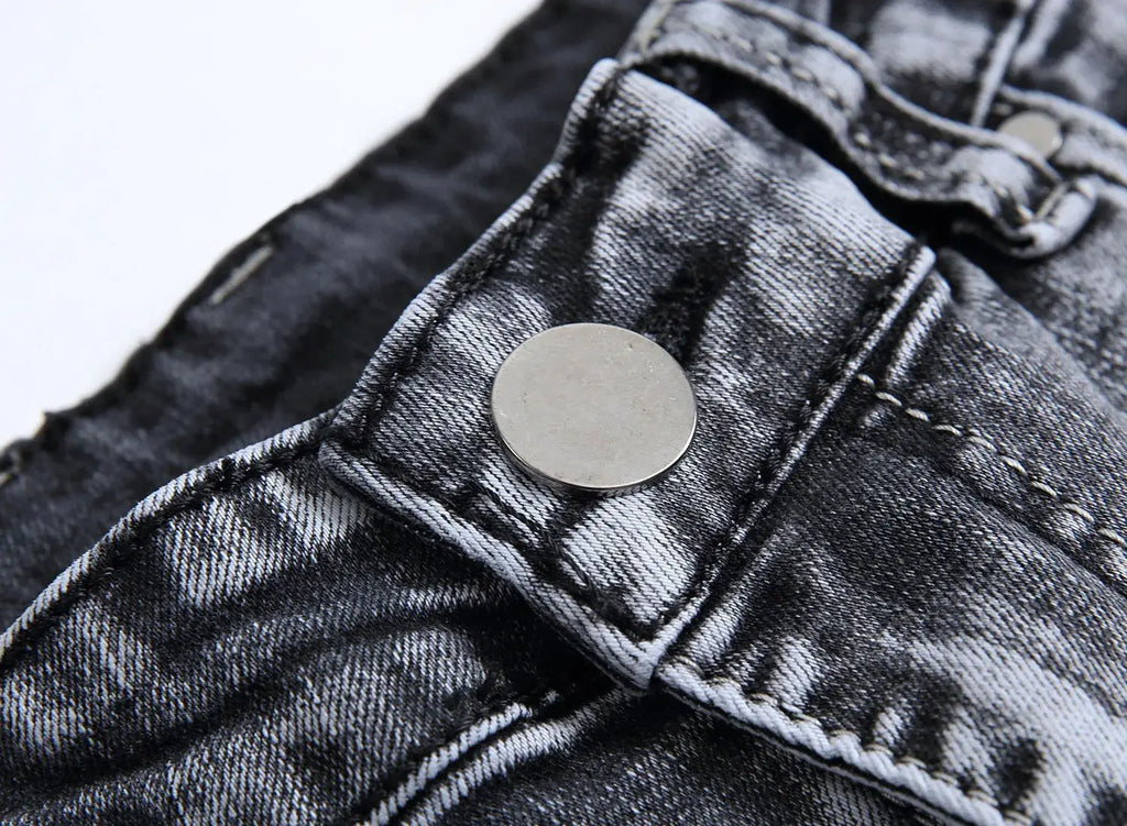 Men's Slim Fit Denim Jeans Stretch Casual Washed Straight Leg Streetwear Fashion Pants Classic Cotton Denim Trousers Manufact
