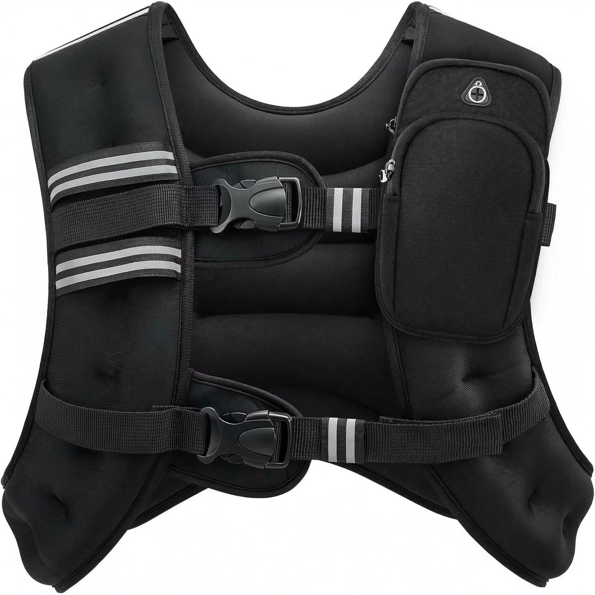 12lb Adjustable Weighted Vest - Oxford & Neoprene, Reflective Stripe, Unisex Fitness Training Vest