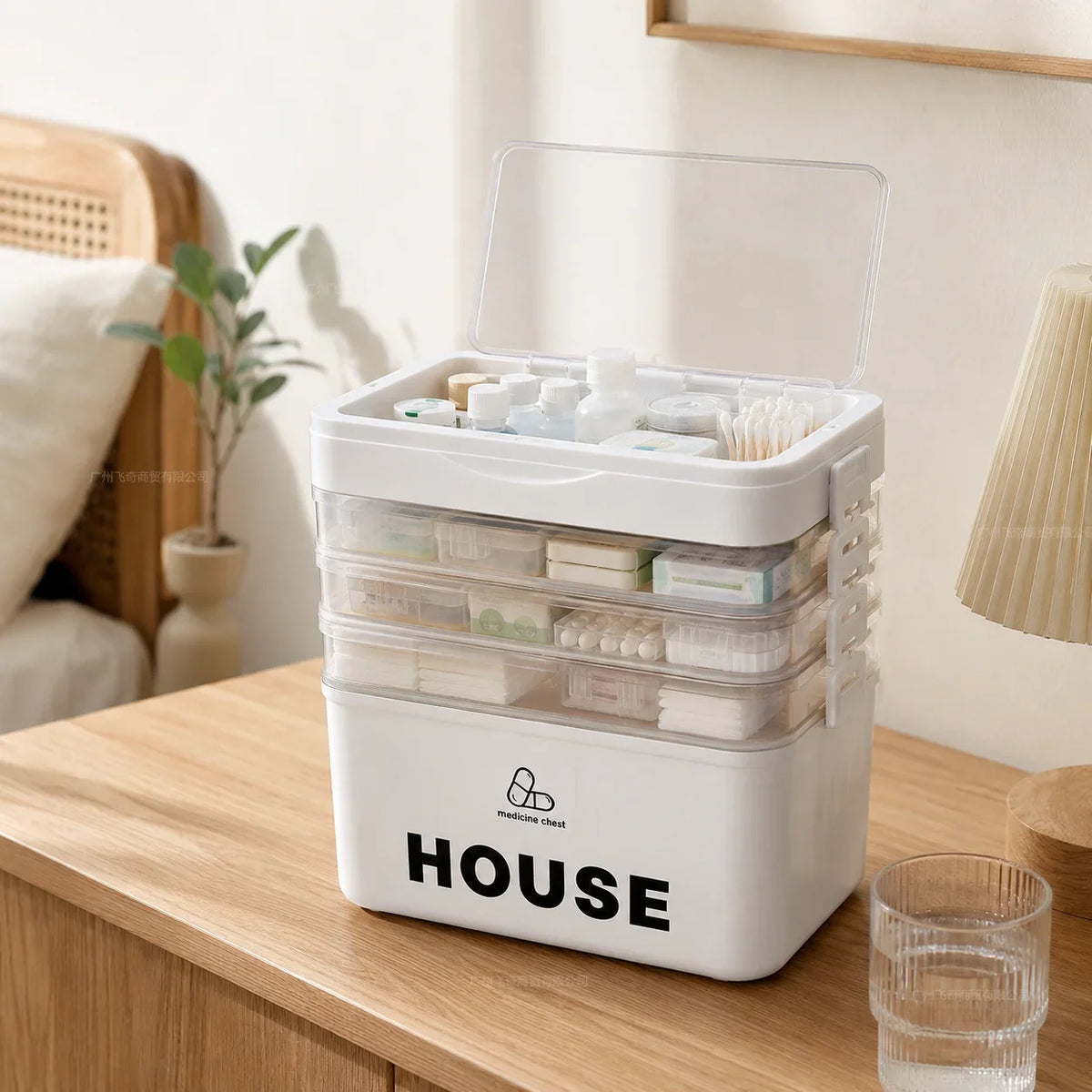 Multi-Tier First Aid and Small-Item Storage Box, 2 to 5 Layers