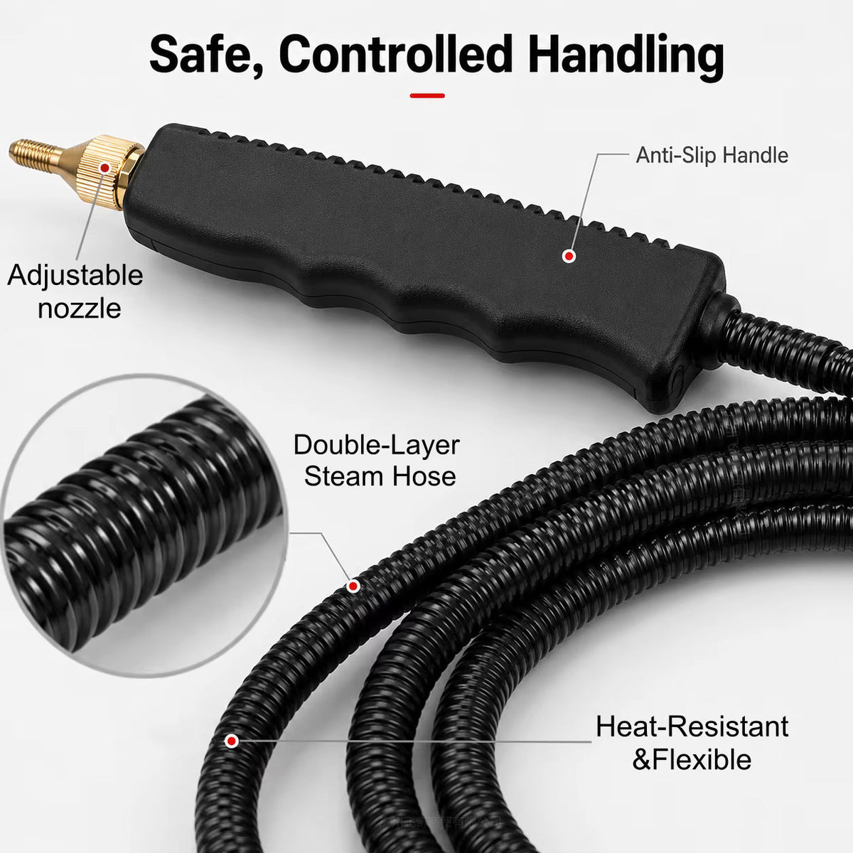 High-Pressure Steam Cleaner, 105°C, 3 Bar, 6 Steam Levels