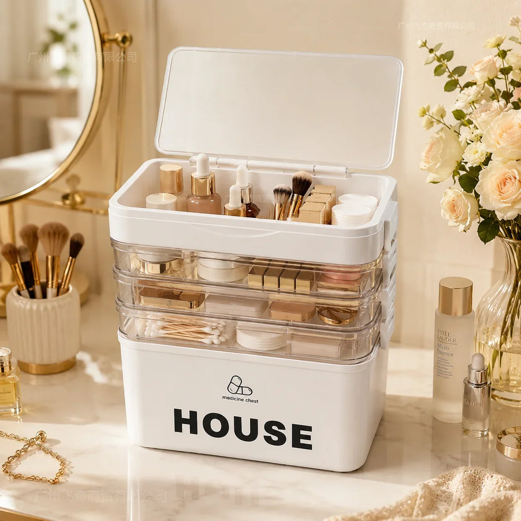 Multi-Tier First Aid and Small-Item Storage Box, 2 to 5 Layers