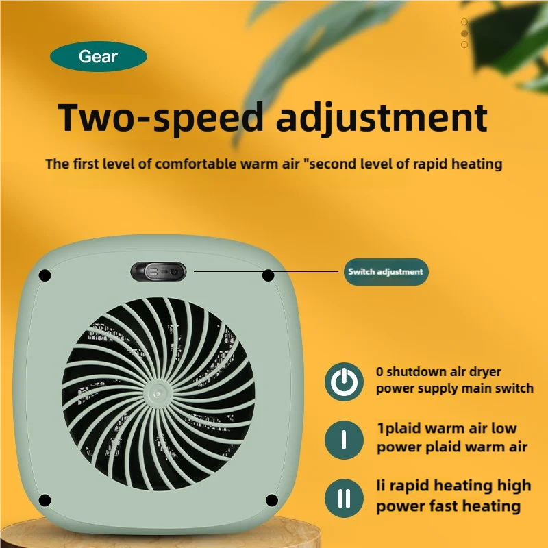 Compact Space Heater, 2 Seconds Fast Heating, Portable Electroceramic PTC Heater, Silent Operation with Overheating and Tipping Off Protection, Indoor Office, Bedroom, Small Living Room or Desktop Use, Mini Portable Heater
