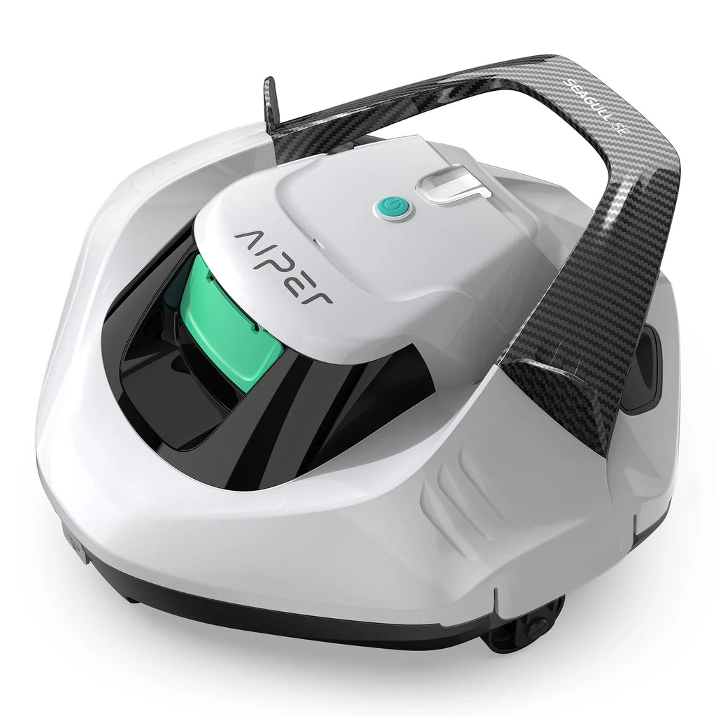Seagull SE 2025 AIPER Cordless  Pool Robot Cleaner with 1200GPH Strong Suction, 90 Mins Runtime, LED Indicator,Pool Vacuum for Above-Ground Pool up to 40 Feet, Refurbished,White