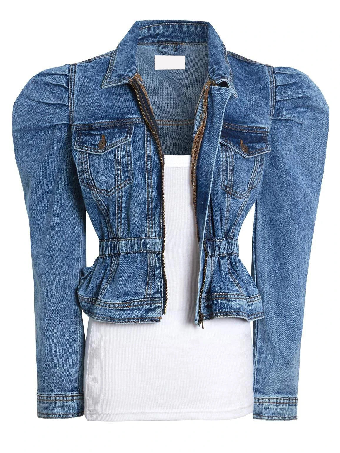 High Premium Quality Heavy Weight Washed Button Women Denim Jackets Polyester/Cotton Vintage Winter Clothing Wholesale