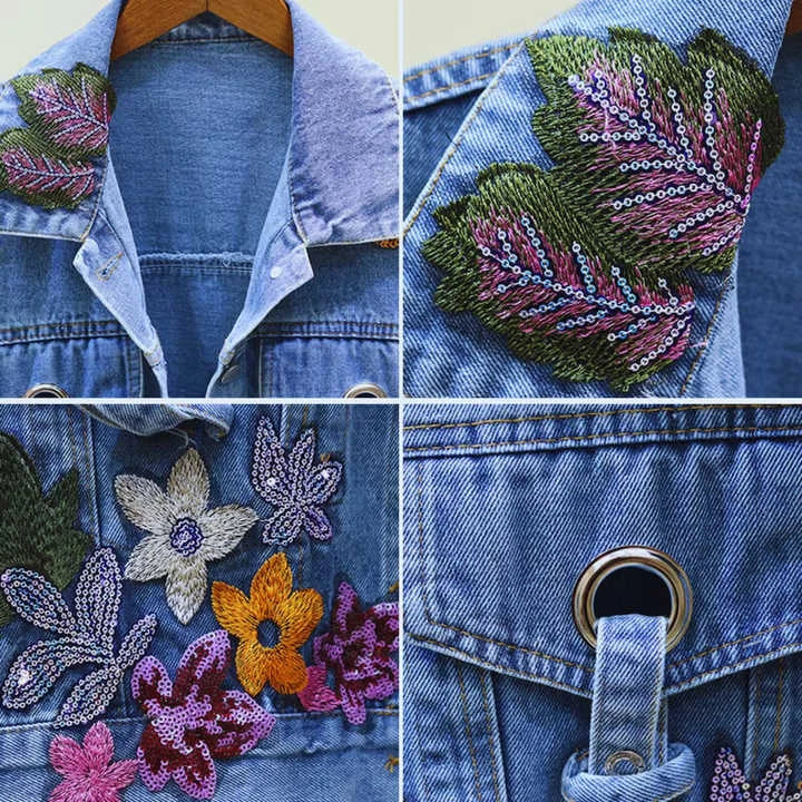 Women Cropped Denim Jackets Casual Solid Color Acid Washed Jeans Jacket Unisex Slim Fit Cotton Outwear Denim Jacket