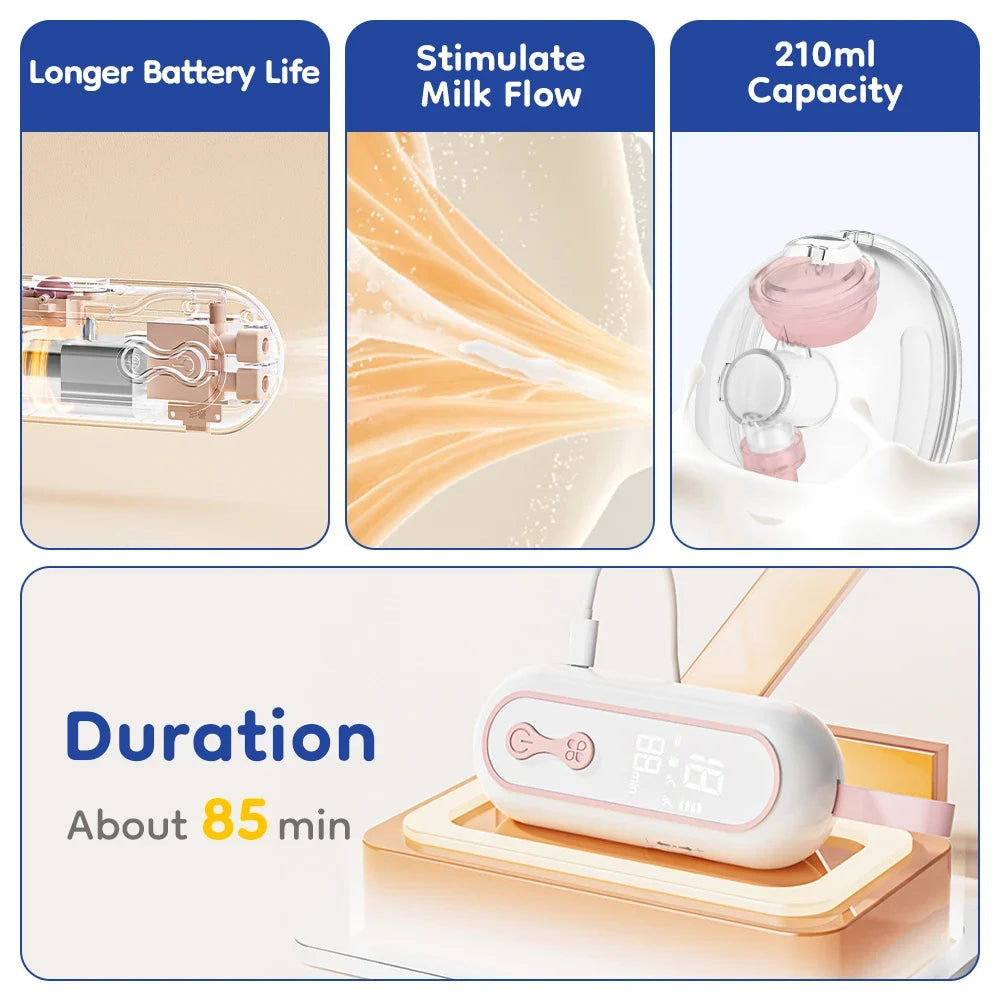 MAMIJOY AV66 Wearable Breast Pump  Portable Low Noise Breastfeeding Pump with 4 Modes 15 Levels Double Electric Breast Milk Pump
