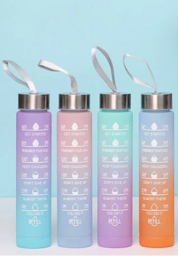 300ml Bottle of Water Motivational in Portuguese Squeeze Capacity