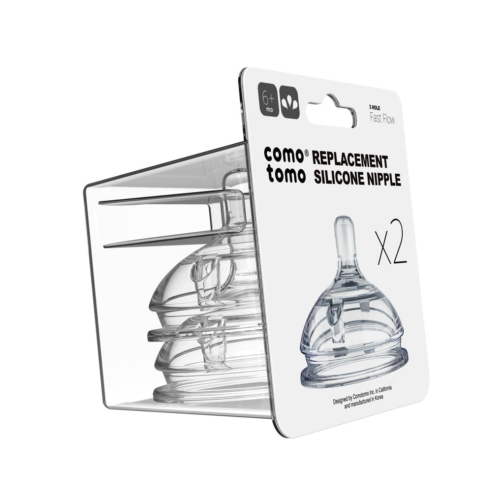 Comotomo Fast Flow Replacement Nipples for 6+ Months 2 Count