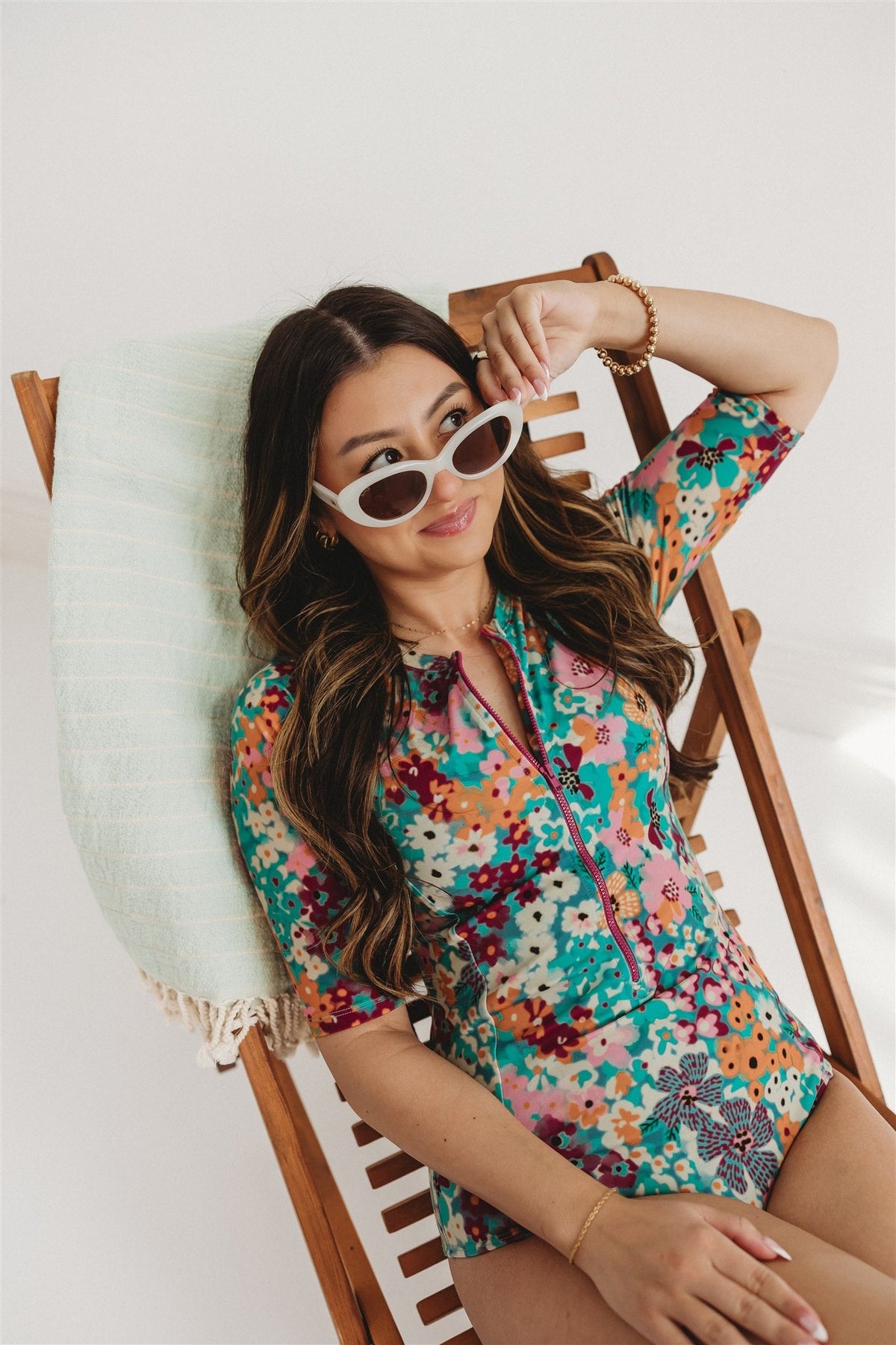 The Lizzy Sculpt Suit | UPF 50+ Sculpting Short Sleeve One-Piece Swimsuit
