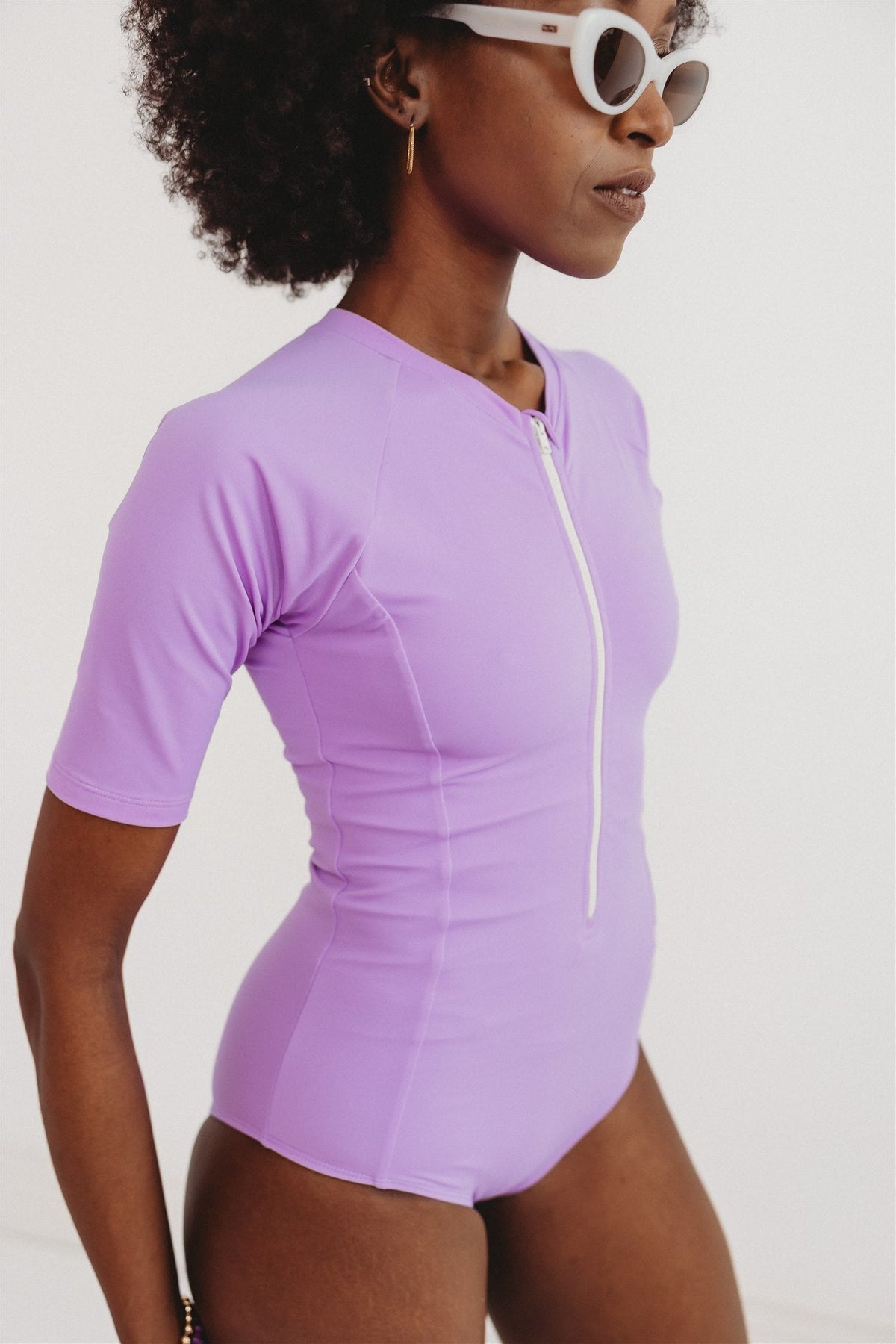 The Lizzy Sculpt Suit | UPF 50+ Sculpting Short Sleeve One-Piece Swimsuit