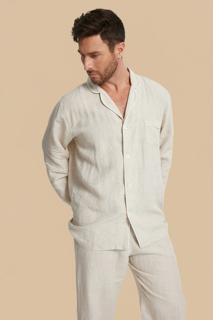 Men's Long-Sleeve Hemp Sleepwear