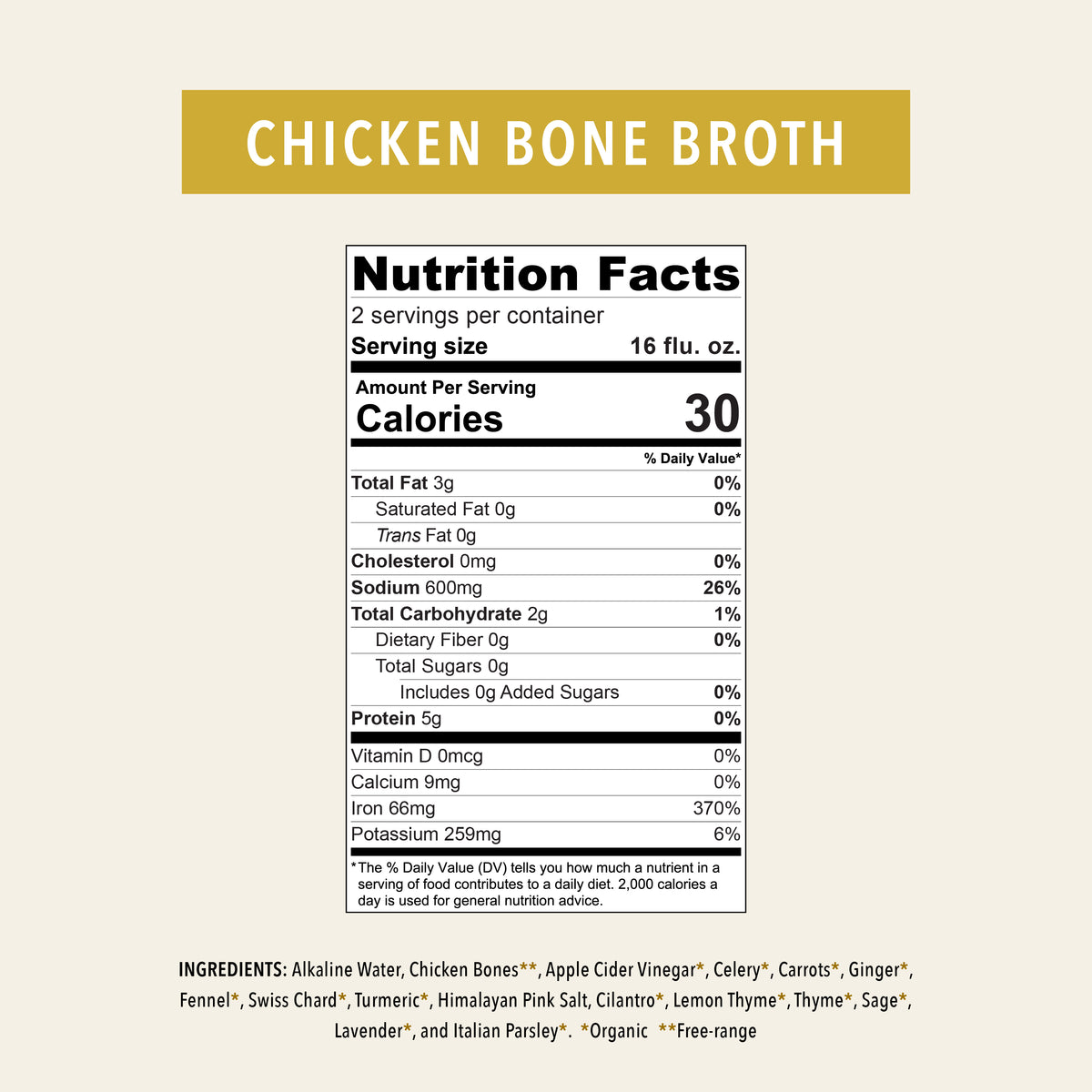 Organic Chicken Bone Broth Elixir