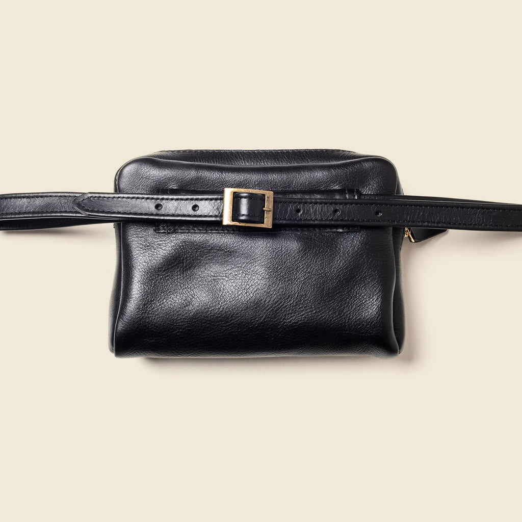 Leather Fanny Pack - Black