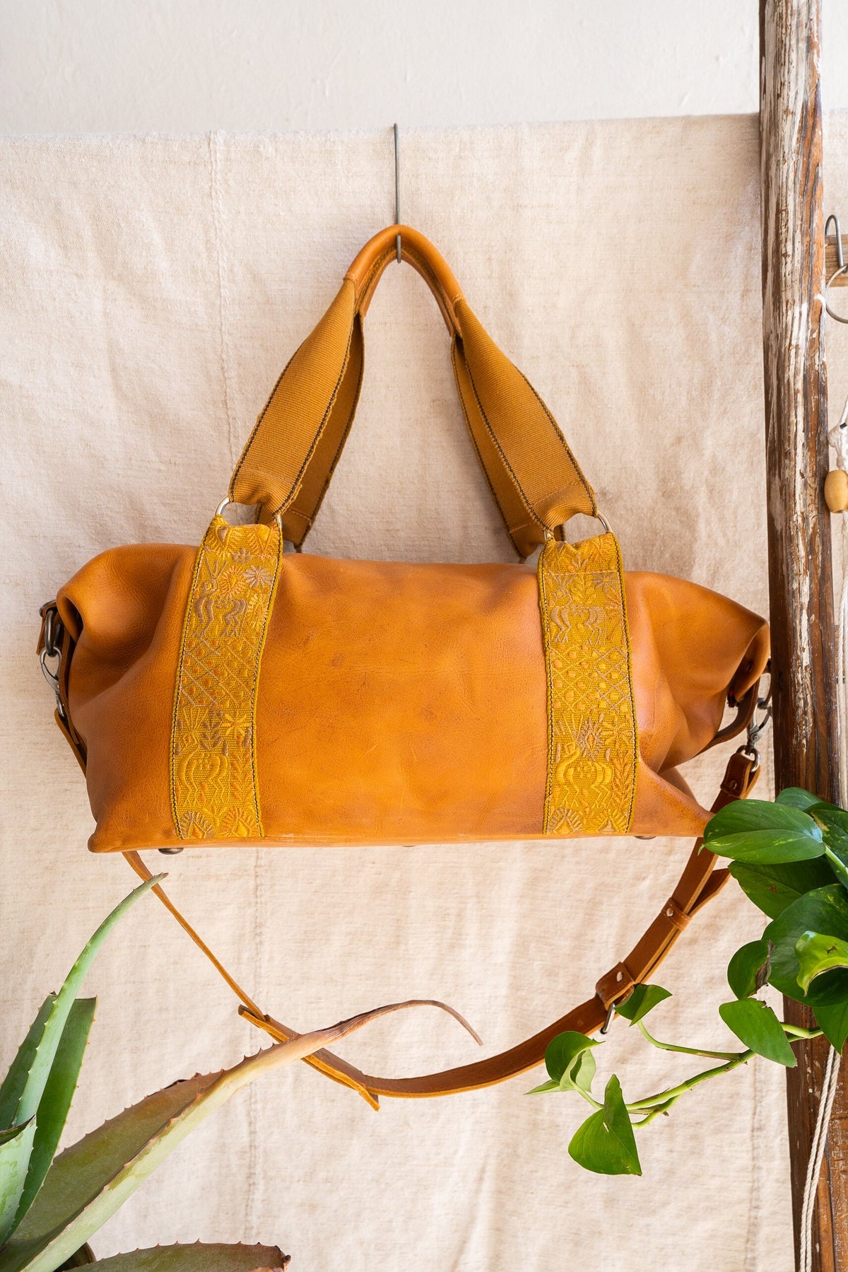 Woven Strap Duffel - Tan