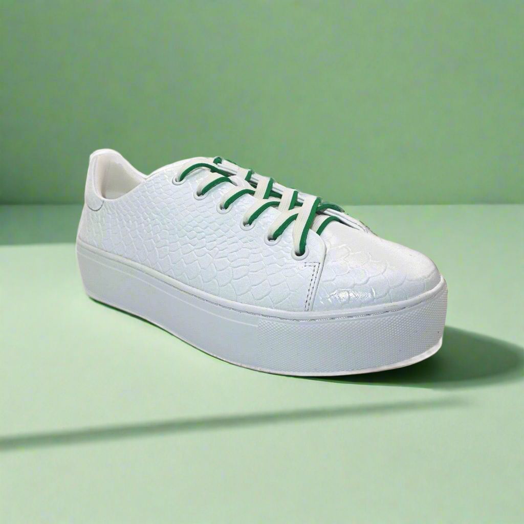 Michaela V Amare Women's White Italian Leather Sneakers