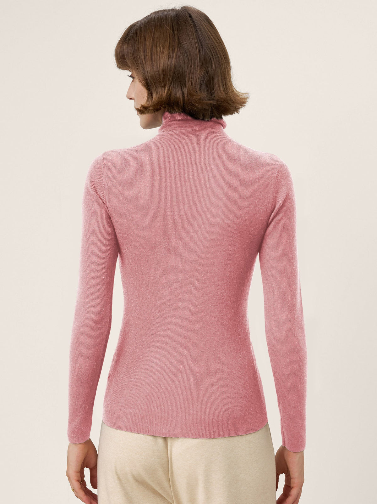 100% Extra-Fine Merino Wool Turtleneck Knit Sweater JOLENE