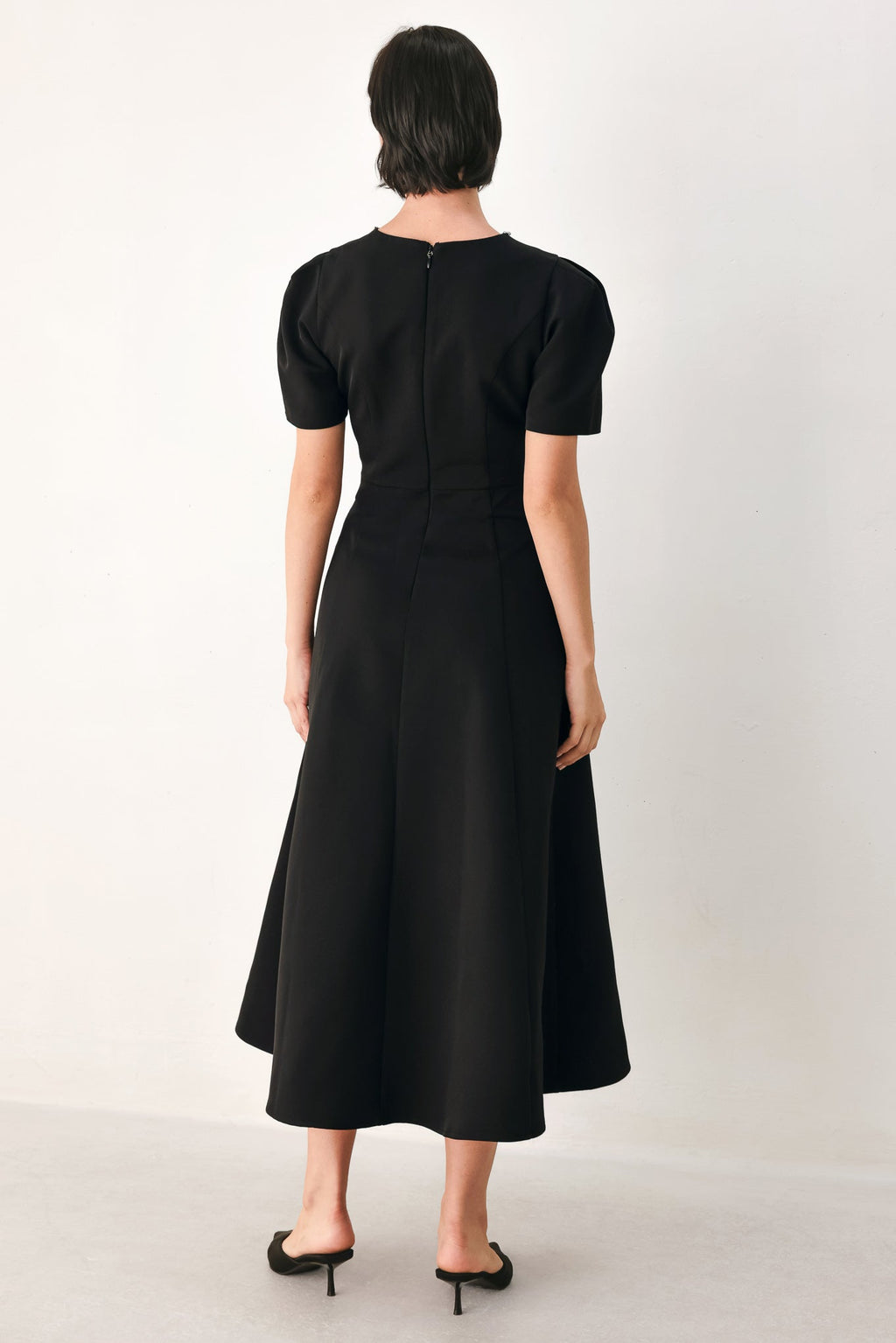 AFTER DARK ELEGANCE JEWELED MIDI DRESS