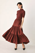 AUTUMN LOVE STORY TIERED MIDI DRESS