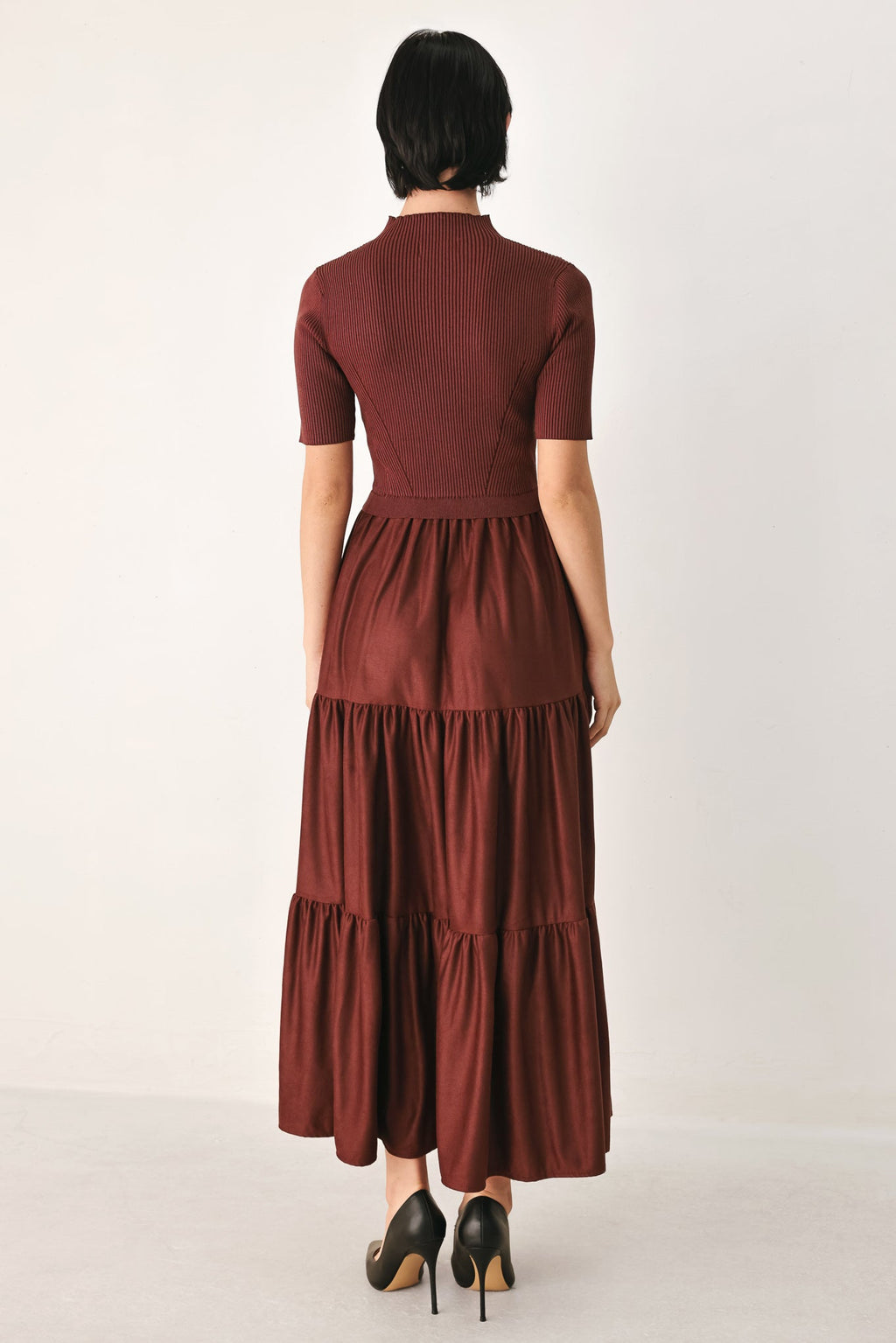 AUTUMN LOVE STORY TIERED MIDI DRESS