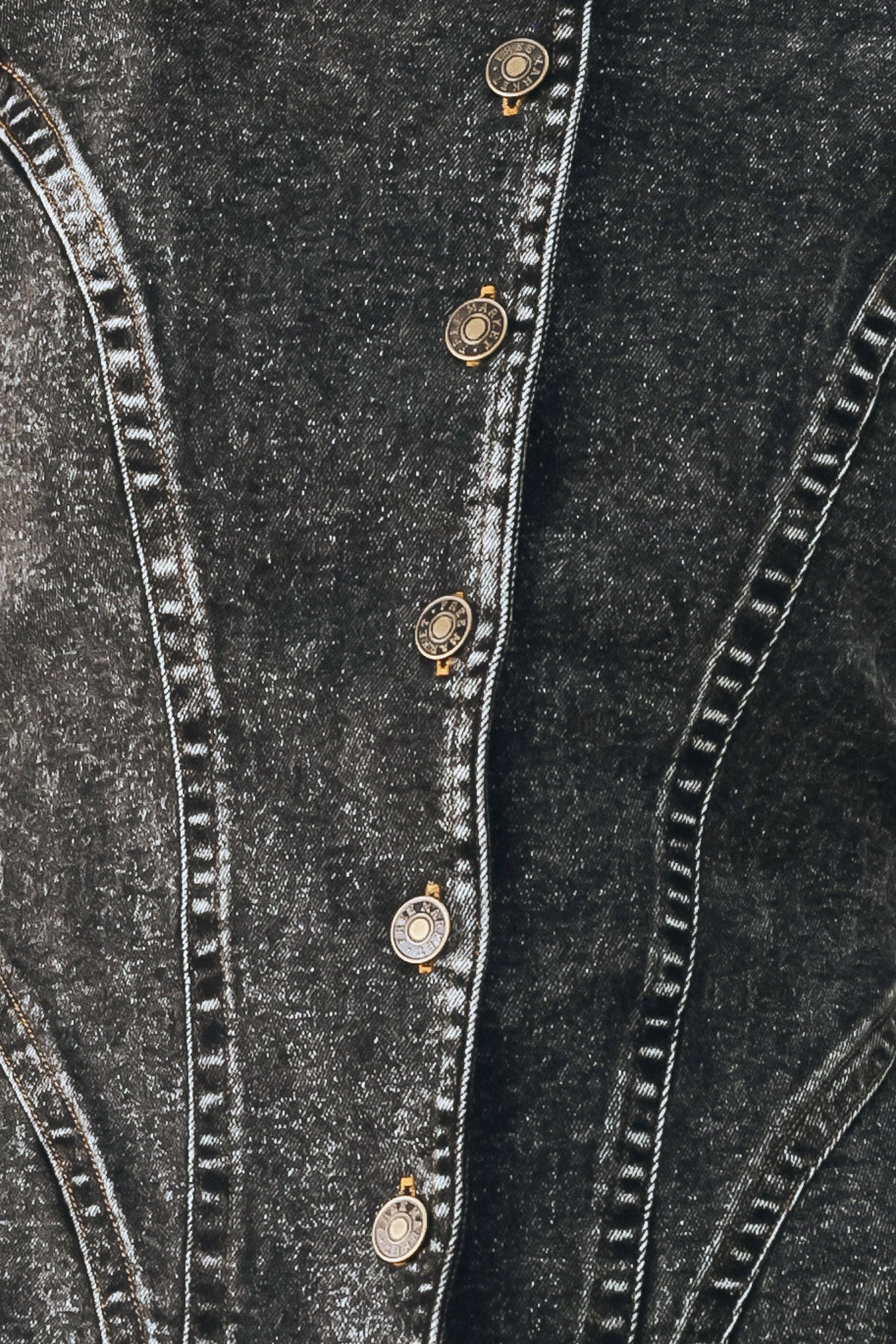 DOWNTOWN EDGE ACID WASH PEPLUM JACKET