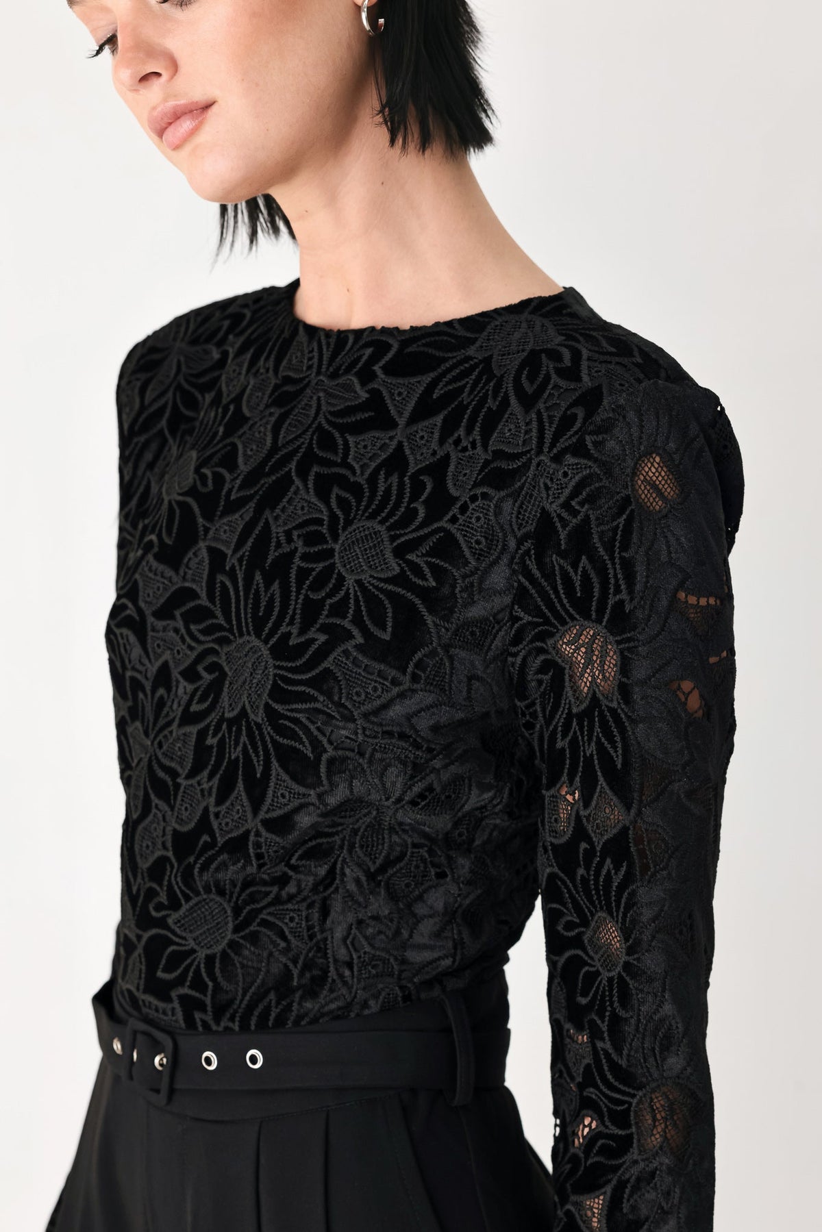 AFTER DARK LACE WIDE LEG JUMPSUIT
