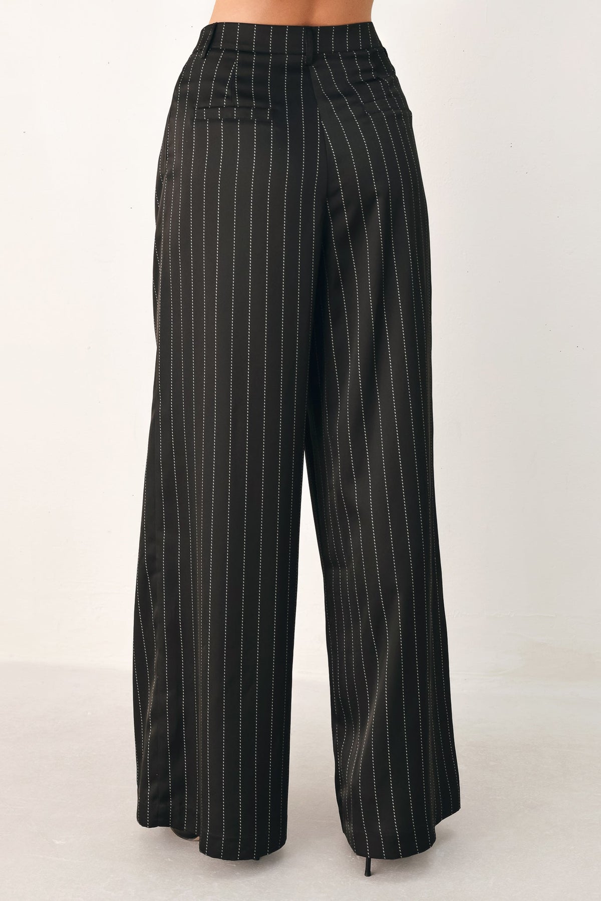CITY AFTER DARK STRIPED WIDE LEG PANTS