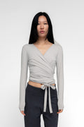 BALLERINA WRAP TOP IN GRAY