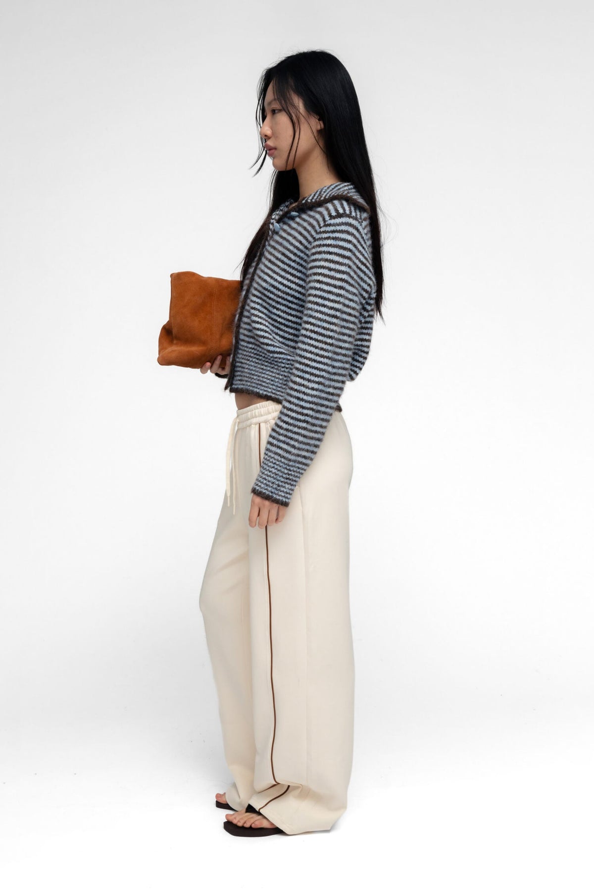 HO-SOOK KNIT CARDIGAN IN BLUE STRIPE