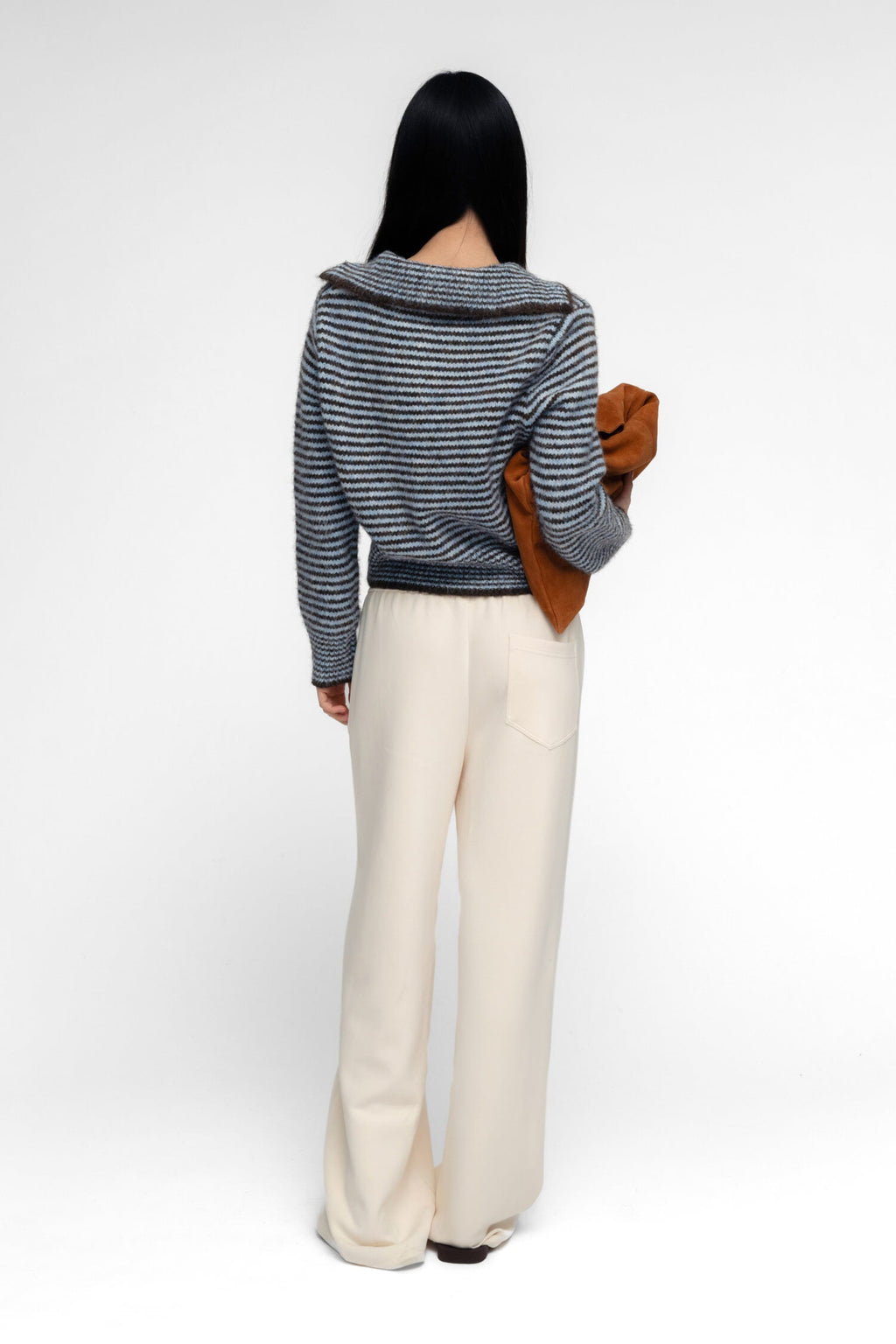 HO-SOOK KNIT CARDIGAN IN BLUE STRIPE