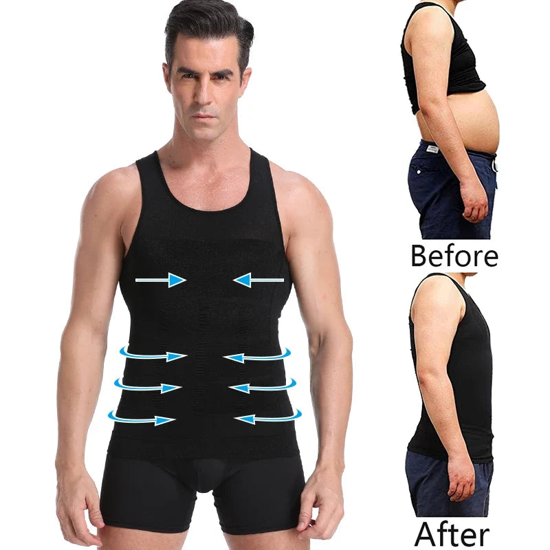 Men Slimming Body Shaper Abdomen Belly Control Shapewear Vest Modeling Underwear Waist Trainer Cincher Corrective Posture Corset