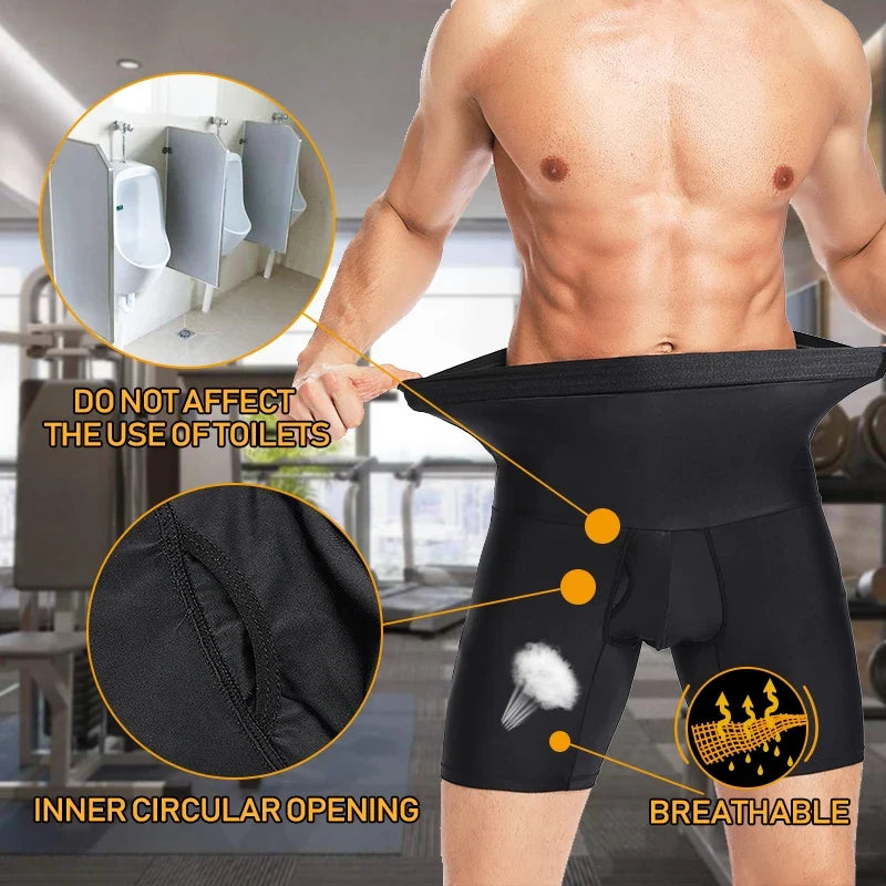 Men Tummy Control Shorts High Waist Slimming Underwear Body Shaper Invisable Belly Girdle Boxer Briefs Abdomen Control Panties