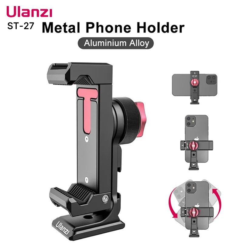 Ulanzi ST-27 Smartphone Tripod Mount with 3 Cold Shoes