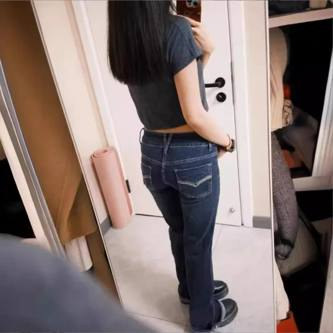 Runwaylover 3184 American Style 2024 Ladies Sexy Low Waist Flare Jeans