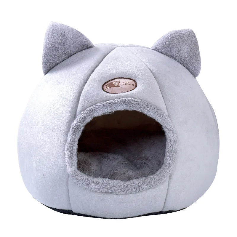 Pet Cat House plush Winter Warming Lovely Cat bed cave indoor Cozy Puppy Cat Bed nest dog Kennel with Removable Soft Mat Cushion