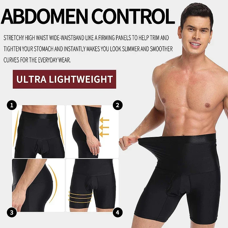 Men Tummy Control Shorts High Waist Slimming Underwear Body Shaper Invisable Belly Girdle Boxer Briefs Abdomen Control Panties