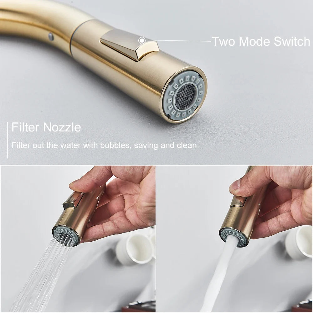 Pull-Out Kitchen Faucet with Touch Control Option and 360° Spout