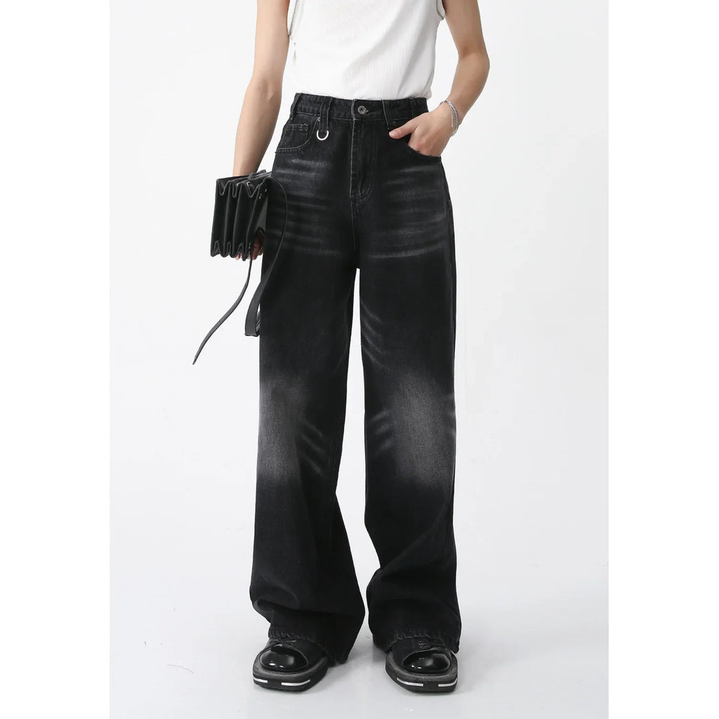 Men's Casual Loose Jeans Carpenter Designer New Men's Trend Washed Stone Black Gray Jeans Men's Personalized Customized Jeans