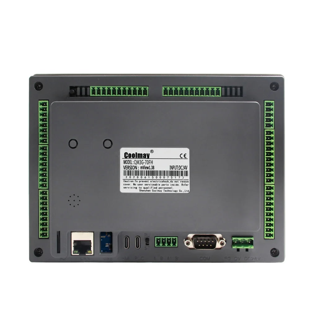 Coolmay 7 Inch HMI PLC All-in-One EX3U-8070H-44MRT RS232/RS485 PLC Controller Programming PLC with HMI Touch Panel Integrated