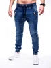 2024 Hot Sale Plus Size Retro Design Men's Washed Denim Causal Fashionable Zipper Pocket Long Drawstring Jeans